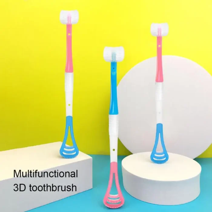 1 10PCS Multi Functional Three Sided Children s Toothbrush Soft Hair 2 6 12 Year Old 2