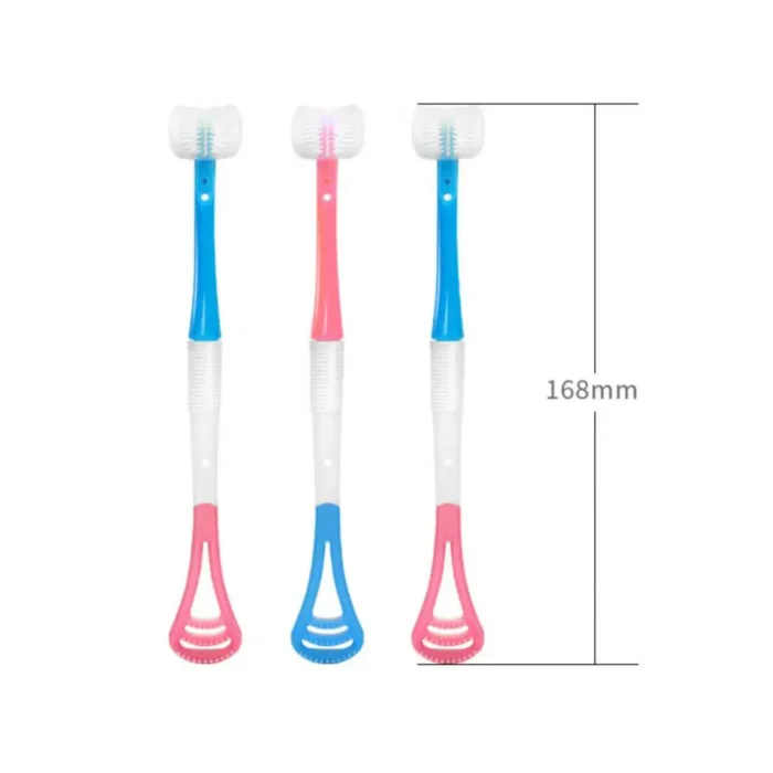 1 10PCS Multi Functional Three Sided Children s Toothbrush Soft Hair 2 6 12 Year Old 4