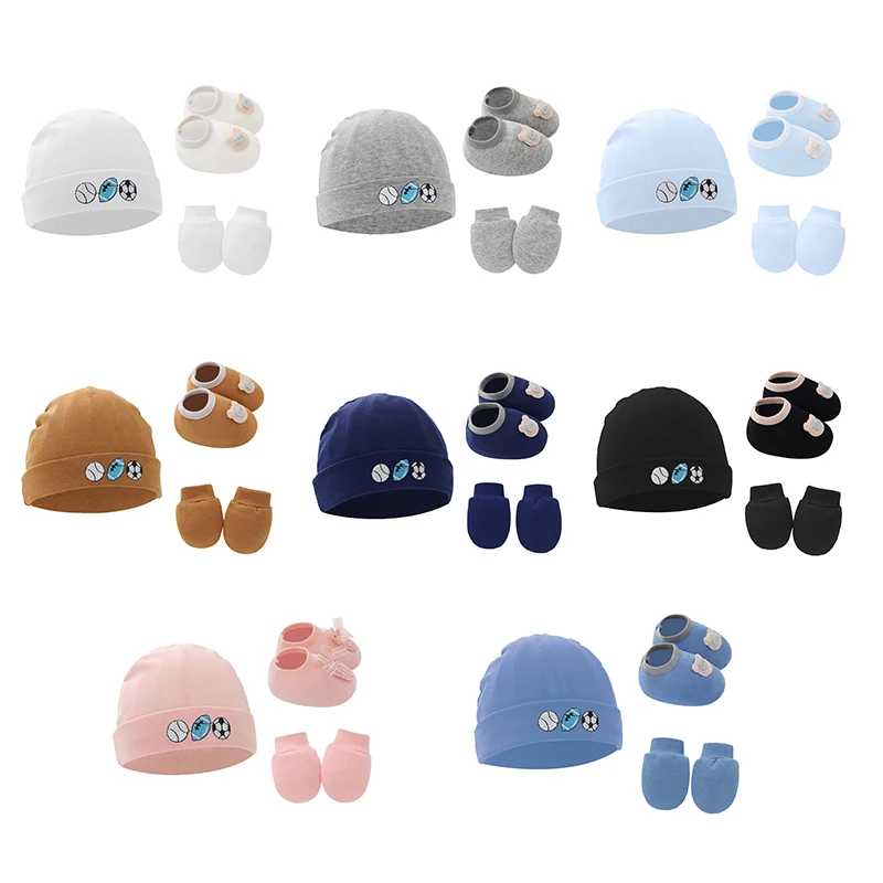 1-3pcs-Cute-Baby-Hat-Newborn-Beanie-Hats-Ball-Embroidery-Bonnet-Gloves-Socks-Set-New-Born-1