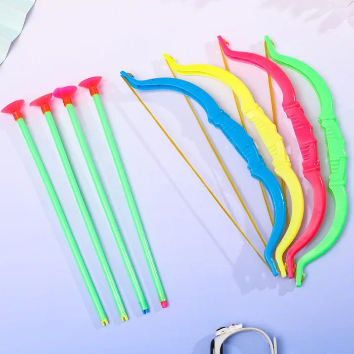 1 set Kids Shooting Outdoor Sports Toy Bow Arrow With Sucker Plastic Toys for Children Kids 3