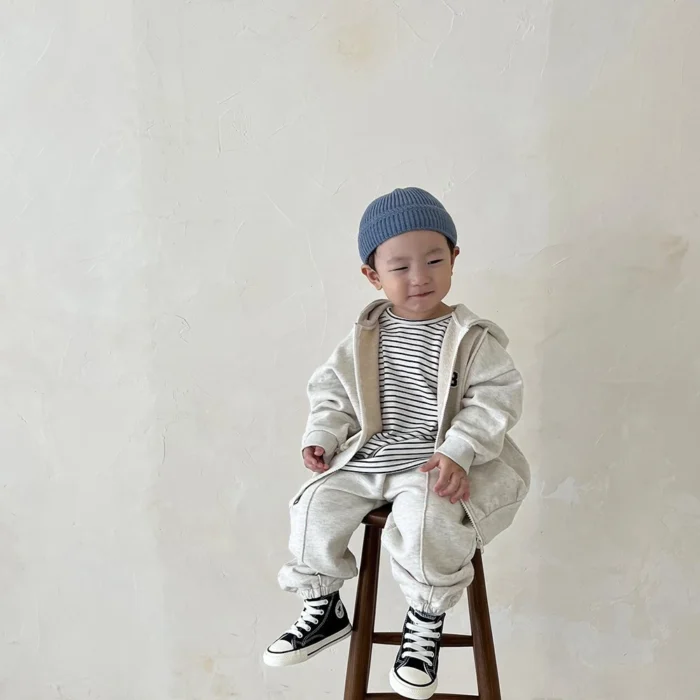 2023 Baby Casual Tracksuit Children Boys Cotton Zipper Hooded Jacket Jogger Pants Set 2Pcs Sets Kids 4