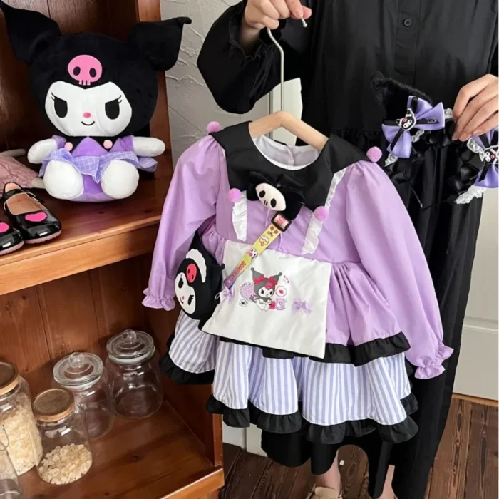 2023 New Sanrio Kuromi Baby Fall Clothes 2023 Girls Kids Lolita Dresses Party Dresses for Girls 3