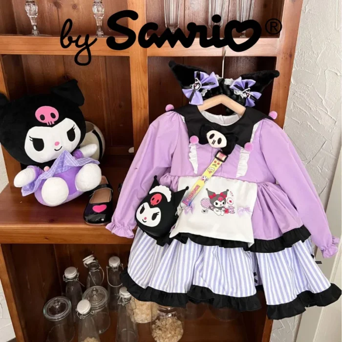 2023 New Sanrio Kuromi Baby Fall Clothes 2023 Girls Kids Lolita Dresses Party Dresses for Girls