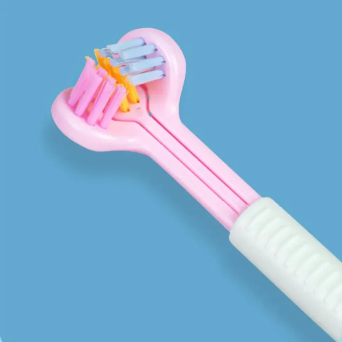 3D Stereo Three Sided Toothbrush for Children s Tongue Scraper Deep Cleaning Ultra Fine Soft Hair 3