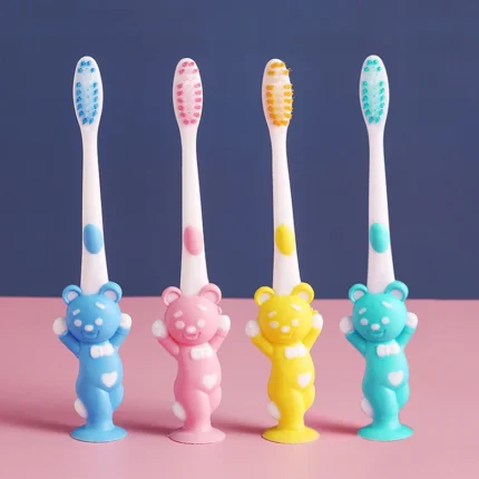 4Pcs set Baby Toothbrush Cute Cartoon Toothbrush for Children Bamboo Charcoal Short Handle Children s Toothbrush