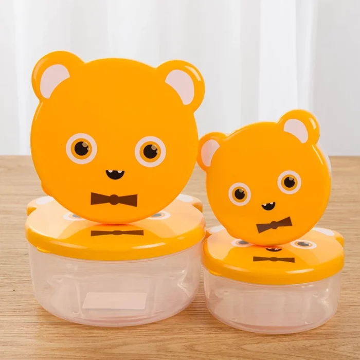 4pcs Cute Bento Box for Children Outdoor Food Storage Container School Office Picnic Plastic Cartoon Student 4