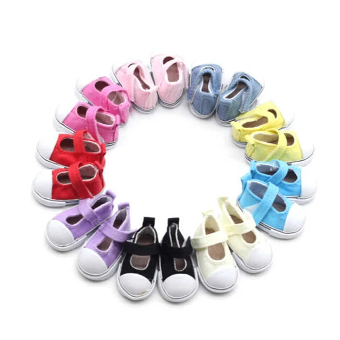 5cm Canvas Shoes For Dolls Cool Fashion Mini Shoes Doll Shoes for DIY handmade doll Baby 2