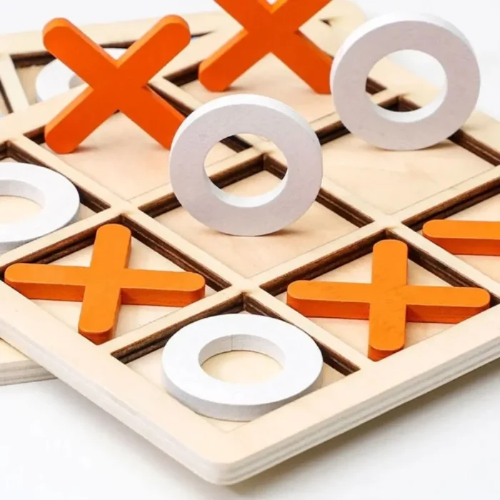 And Crosses Developing Intelligent Educational Toys Puzzle Table Game Montessori Wooden Toy Tic Tac Toe Game 2