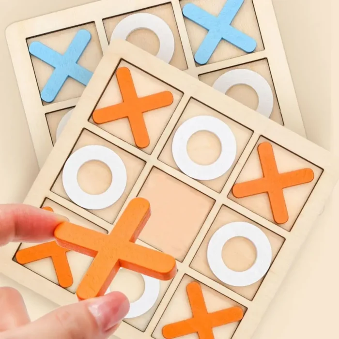 And Crosses Developing Intelligent Educational Toys Puzzle Table Game Montessori Wooden Toy Tic Tac Toe Game 3