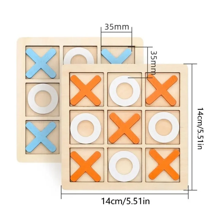And Crosses Developing Intelligent Educational Toys Puzzle Table Game Montessori Wooden Toy Tic Tac Toe Game 5