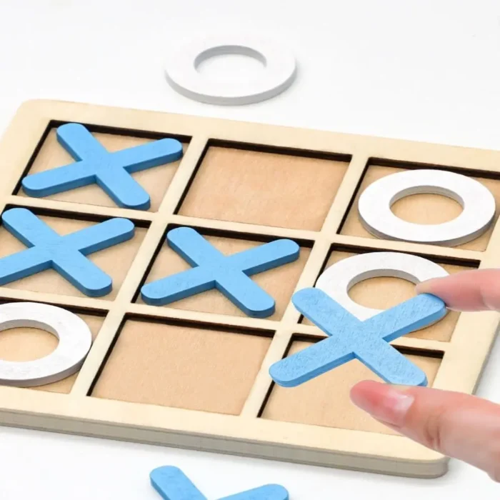 And Crosses Developing Intelligent Educational Toys Puzzle Table Game Montessori Wooden Toy Tic Tac Toe Game