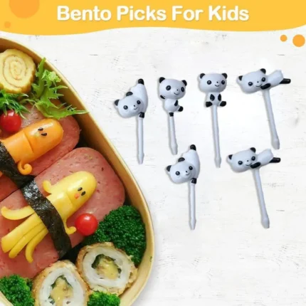 Animal Food Picks Food Grade Plastic Mini Forks Cartoon Dinosaurs Fruit Fork Lunch Bento Box for 1