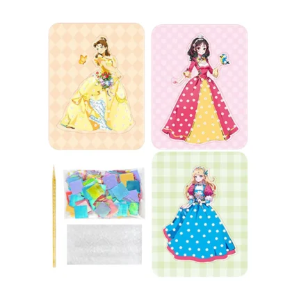 DIY Painting Sticker Craft Toys Poke Art DIY Project Educational Toys Princess Dress up Activity Book 1