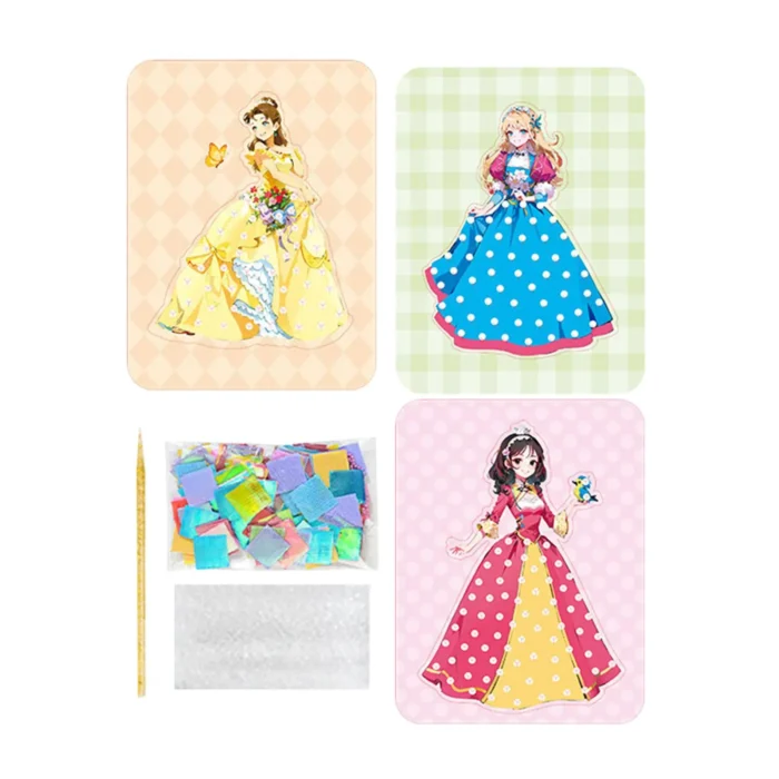 DIY Painting Sticker Craft Toys Poke Art DIY Project Educational Toys Princess Dress up Activity Book 5