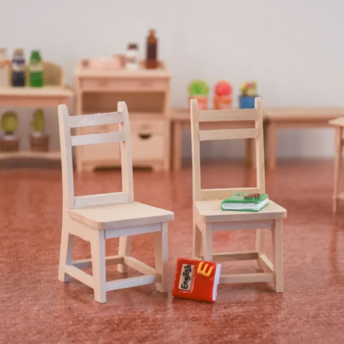 DIY Pretend Play Toy Montessori Mini Table Wooden Miniature Furniture Model Mini Cabinet Bedroom Chlidren Toys 2