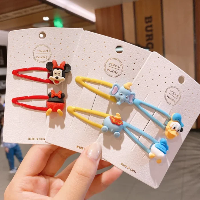 Disney Baby Kids Hair Accessories In Girls Wholesale Hairpins Cut Cartoon Snap Hair Pins and Clips 2