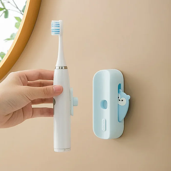 Electric toothbrush rack without punching toothbrush rack placing bracket wall hanging 2 people toothbrush holder 1