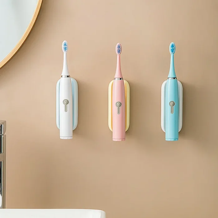 Electric toothbrush rack without punching toothbrush rack placing bracket wall hanging 2 people toothbrush holder 3