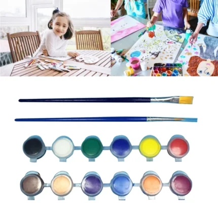 F3MA 6 Color 12 Color Washable Acrylic Paint with Brush for Birthday Christmas Party Art Project