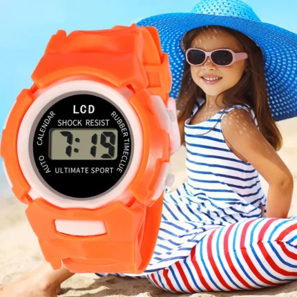 Hot Sale Waterproof Children Watch Boys Girls LED Digital Sports Watches Silicone Rubber Watch Kids Casual