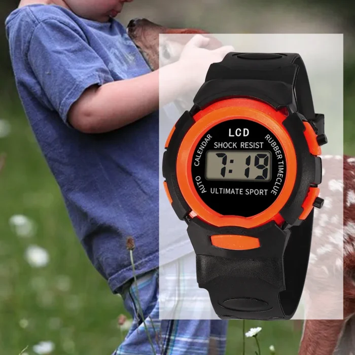 Kid Casual Watches Children Girls Analog Digital Sport Led Electronic Waterproof Wrist Watch Electronic Round Watch 1