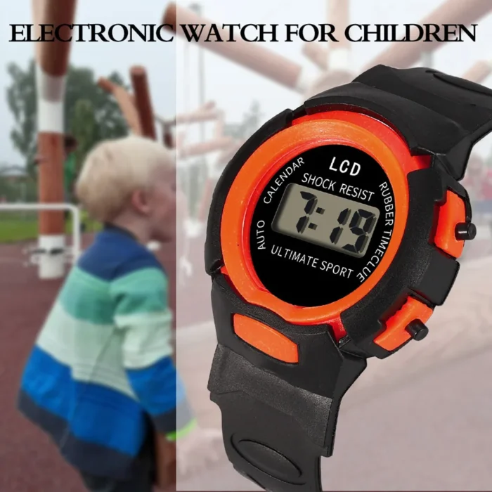 Kid Casual Watches Children Girls Analog Digital Sport Led Electronic Waterproof Wrist Watch Electronic Round Watch 2