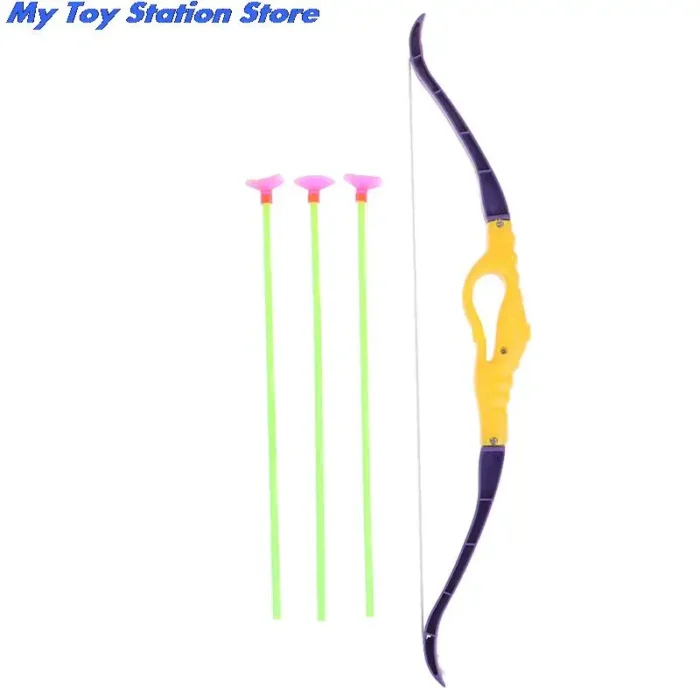 Kids Shooting Outdoor Sports Toy Bow Arrow Set Plastic Toys for Children Outdoor Funny Toys With 2