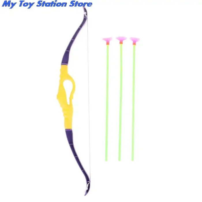 Kids Shooting Outdoor Sports Toy Bow Arrow Set Plastic Toys for Children Outdoor Funny Toys With 5