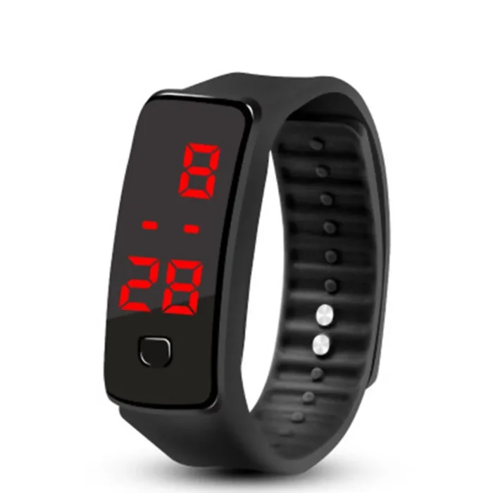 LED Display Silicone Strap Kids Wristband Bracelet Lightweight Soft Fashion Fitness Sports Creative Band Watch 5