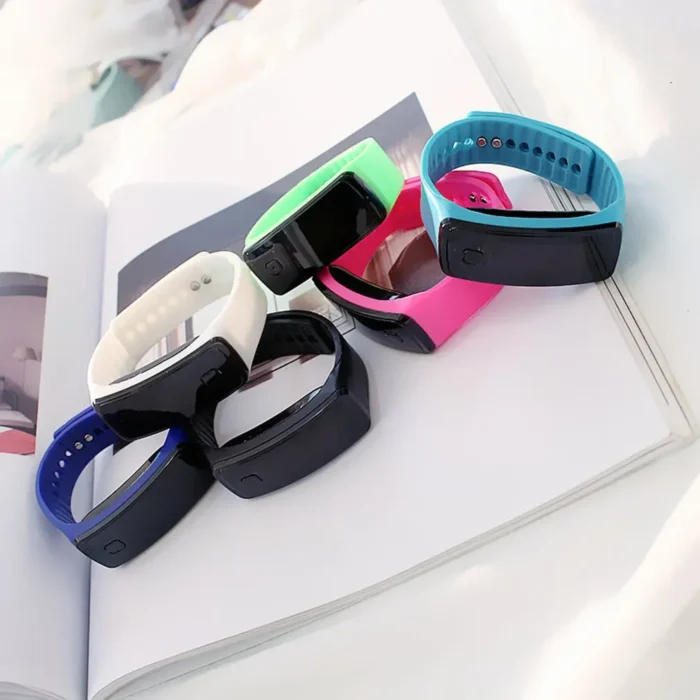 LED Display Silicone Strap Kids Wristband Bracelet Lightweight Soft Fashion Fitness Sports Creative Band Watch