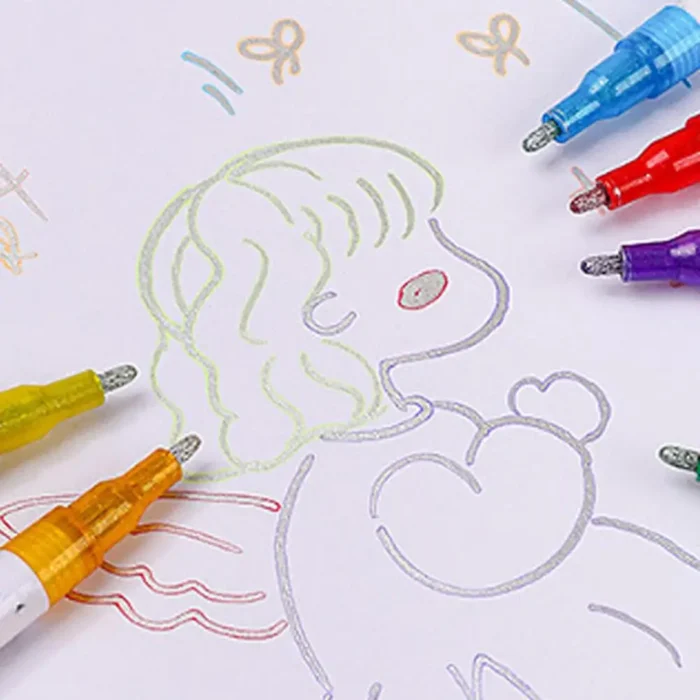 Liquid Outline Marker Double Line Glitter Liquid Mark Pen Kit for Diy Gift Tag Greeting Card