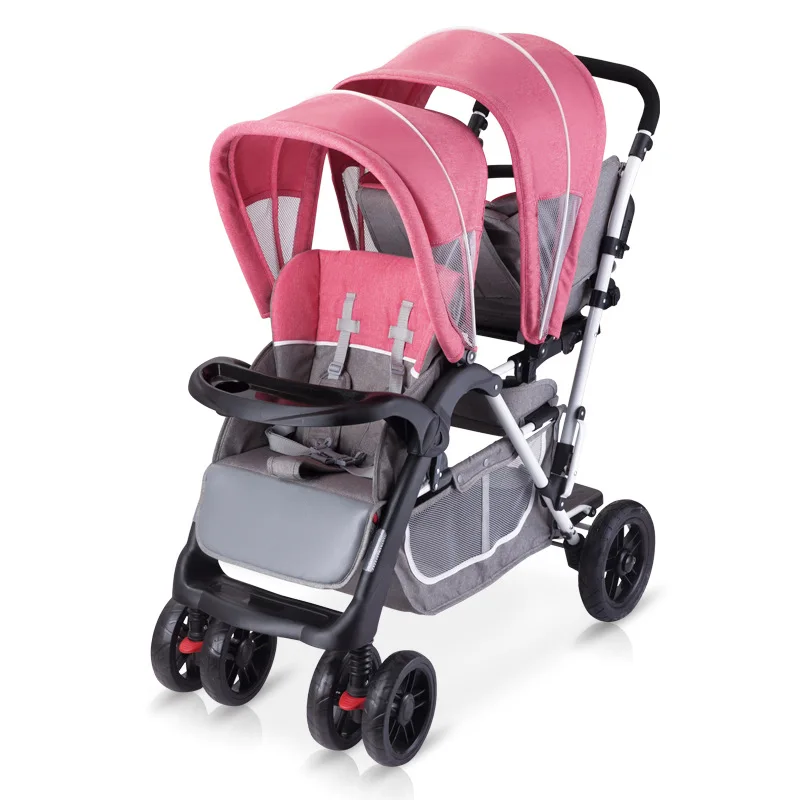 Luxury-Twin-Baby-Stroller-Foldable-Sits-and-Lays-Baby-Pram-Double-Seats-Baby-Pushchair-Shock-Absorption-1