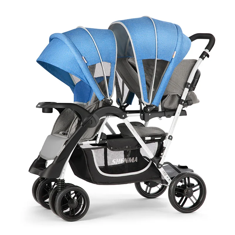 Luxury-Twin-Baby-Stroller-Foldable-Sits-and-Lays-Baby-Pram-Double-Seats-Baby-Pushchair-Shock-Absorption