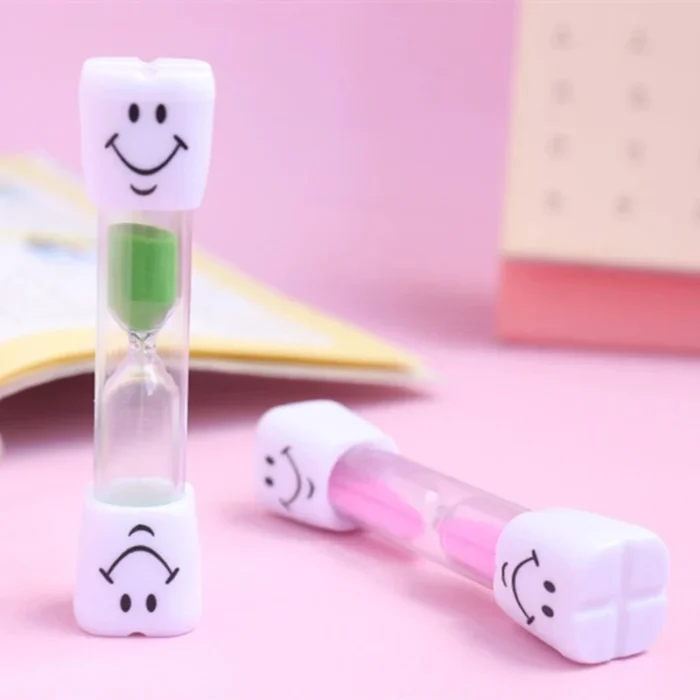 New Children s Gift Hourglass Toothbrush Timer 2 3 minutes Cooking Smiling Face Sandy Clock Brushing 1