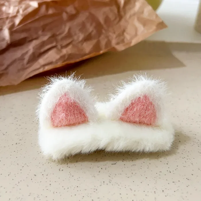 Plush Cat Ears Girls Sweet Hair Clip Plush Hairpins Cute Flower Barrettes Baby Slid Clip Barrettes 5