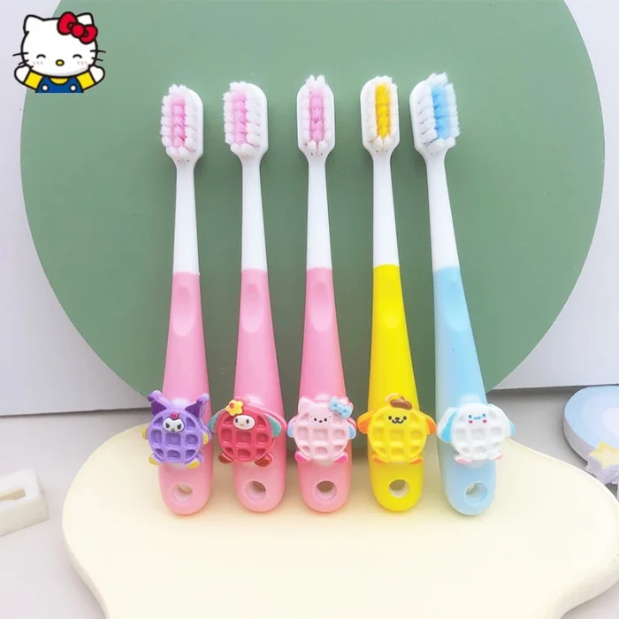 Sanrio Hello Kitty Cinnamoroll Pompompurin My Melody Kawaii Cartoon Children s Toothbrush Soft Bristles for Girls