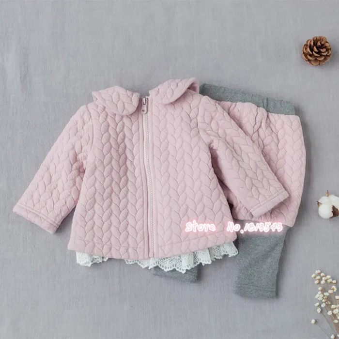kids baby girls set New Autumn Winter baby thick outfits warm clothes two piece sets lace 2